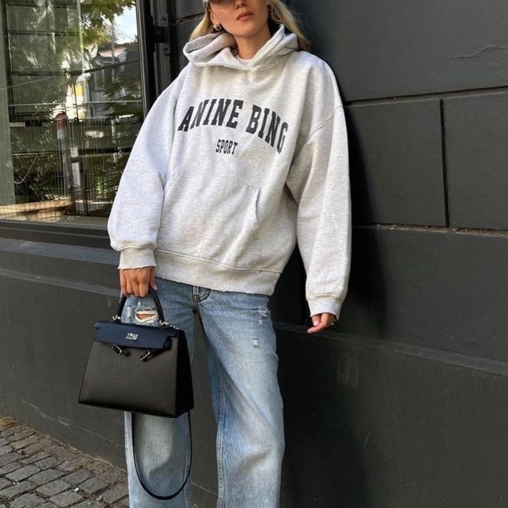 Anine Bing Sport Gray Harvey Sweatshirt Hoodie